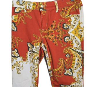 Just Cavalli Women's Skinny Jeans  Jeggings  Cream ORANGE Foral